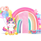 Cute Unicorn Pink Age Personalised A5 Glossy Greetings Card - Rainbowprint.uk