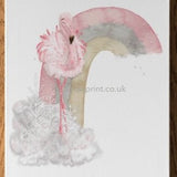 Flamingo Rainbow Cloud A4 Wall Print - rainbowprintshop