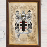 Framed A4 Heraldry/Genealogy/Family Crest/Family Name/Coat of Arms/Surname A4 Wall Print - Rainbowprint.uk