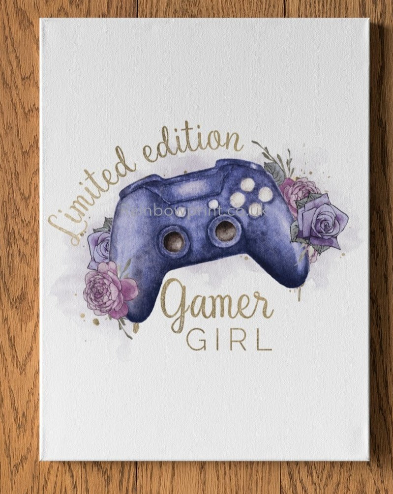 Gamer Girl Gaming V 2 A4 Personalised Wall Print - rainbowprintshop