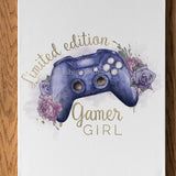 Gamer Girl Gaming V 2 A4 Personalised Wall Print - rainbowprintshop
