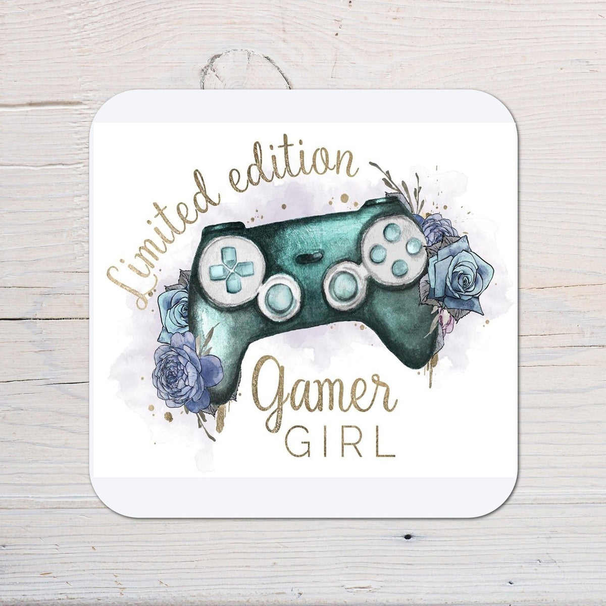 Gamer Girl Limited Edition Teal Coaster personalised with any wording - Gamers, Gaming - Rainbowprint.uk
