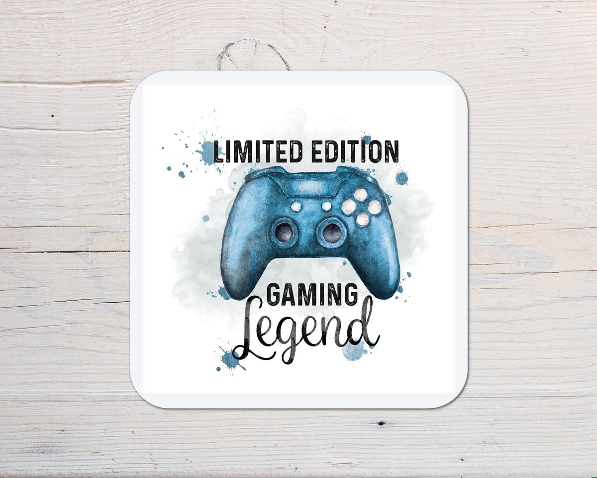 Gaming Legend Limited Edition Coaster personalised with any wording - Gamers, Gaming - Rainbowprint.uk