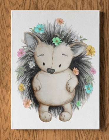 Happy Hedgehog Personalised A4 Wall Print - rainbowprintshop