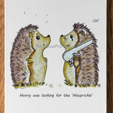 Hedgehog Hosprickle Charity A4 Wall Print in aid of Oxfordshire Wildlife Rescue - rainbowprintshop