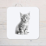 Kitten Coaster personalised with any Wording, Message - ideal gift for Kitten lovers, owners - Rainbowprint.uk