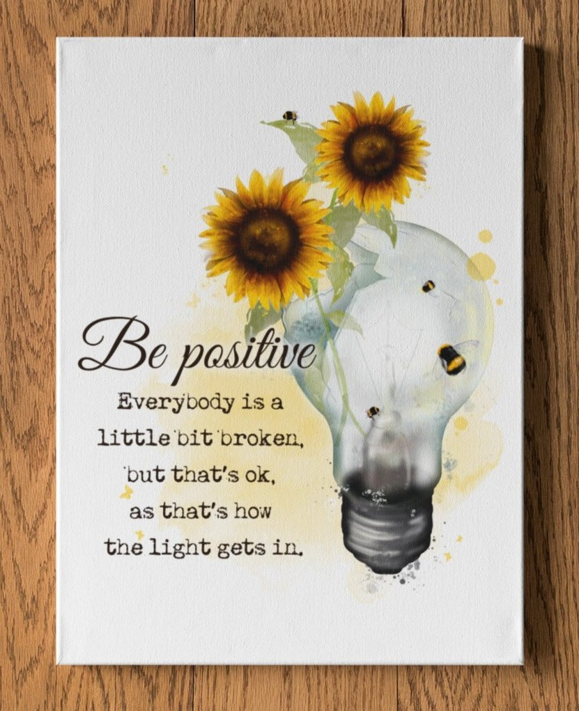 Lightbulb Positivity Personalised A4 Wall Print - rainbowprintshop