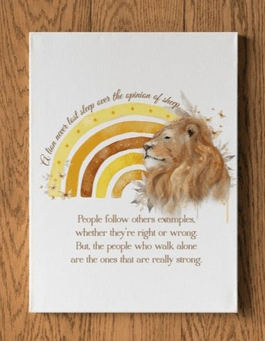 Lion Motivational Personalised A4 Wall Print - rainbowprintshop