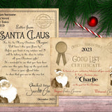 Personalised Letter From Santa / Father Christmas & Good List Certificate - Make Them Believe! - Rainbowprint.uk