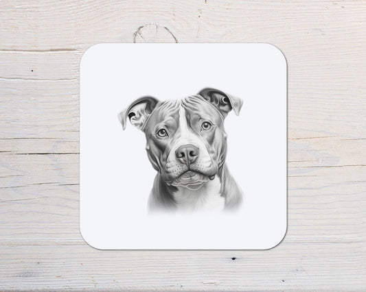 Pit Bull Dog Coaster personalised with any Wording, Message - ideal gift for Pitty lovers Pitbull Dogs - Rainbowprint.uk