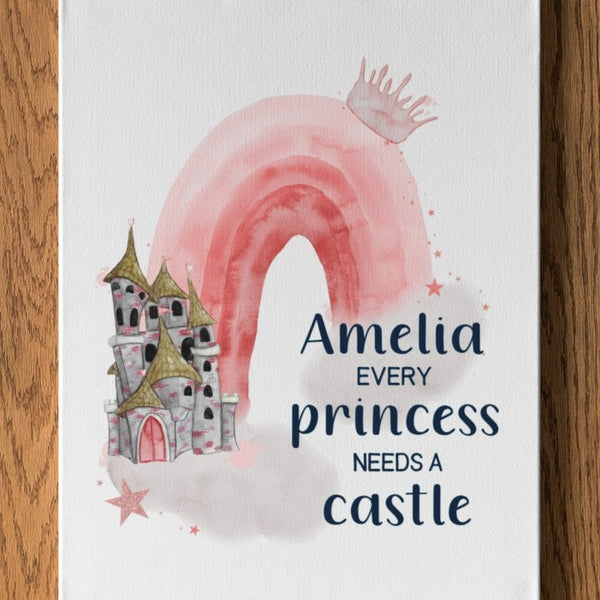 Princess Castle Personalised A4 Wall Print - rainbowprintshop