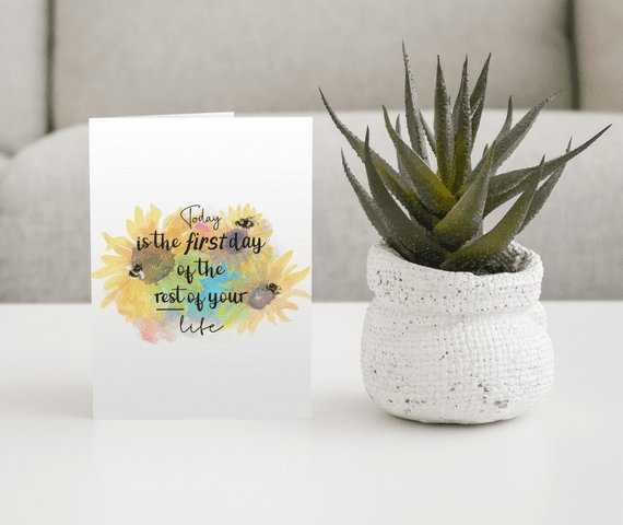 Today is the First Day A5 Greetings Card - rainbowprintshop