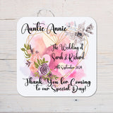 Wedding, Bride, Maid of Honour, Bridesmaid, Guest, Hen Night, Shower, Coaster personalised with any wording - Rainbowprint.uk