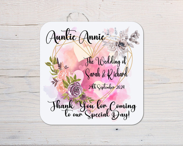 Wedding, Bride, Maid of Honour, Bridesmaid, Guest, Hen Night, Shower, Coaster personalised with any wording - Rainbowprint.uk