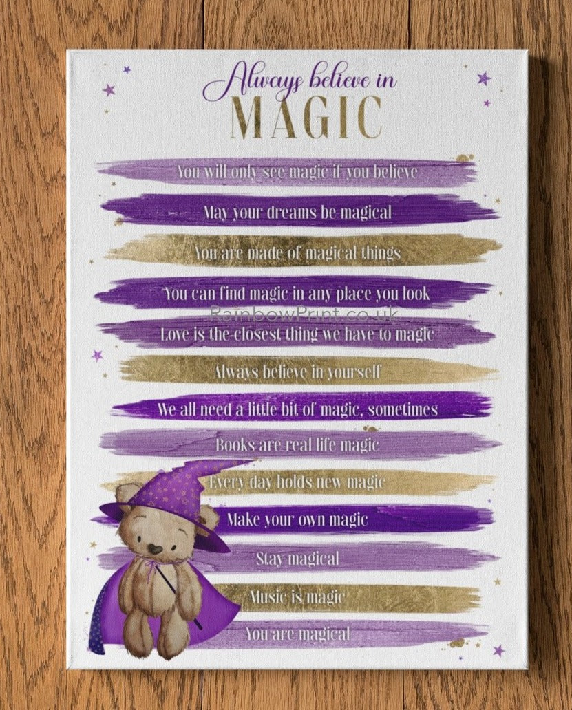 Wizard Magic Motivational List Personalised A4 Wall Print - rainbowprintshop