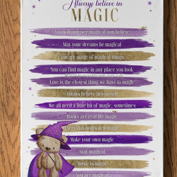 Wizard Magic Motivational List Personalised A4 Wall Print - rainbowprintshop