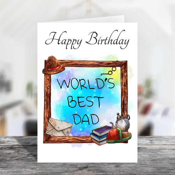 World's Best Dad Father's Day/Birthday A5 Greetings Card - Rainbowprint.uk