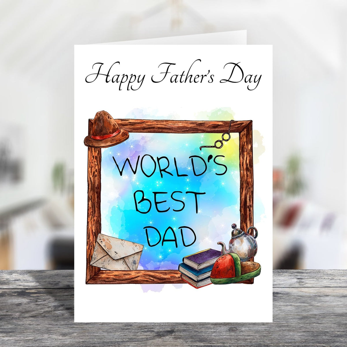 World's Best Dad Father's Day/Birthday A5 Greetings Card - Rainbowprint.uk