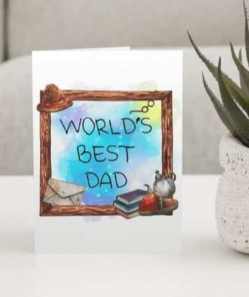 World's Best Dad Father's Day/Birthday A5 Greetings Card - rainbowprintshop
