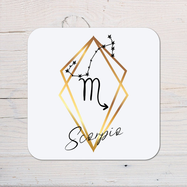 Zodiac Coaster - all Signs of the Zodiac Available - Rainbowprint.uk